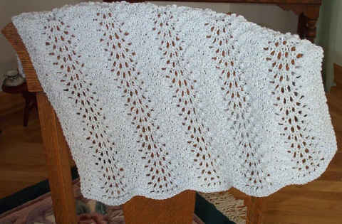 Easiest Ever Lacy Blanket Free Knitting Pattern