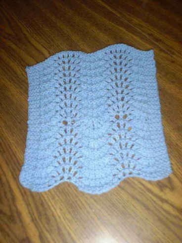 Lacey Fan and Feather Face Cloth Easy Lace Knitting Patterns