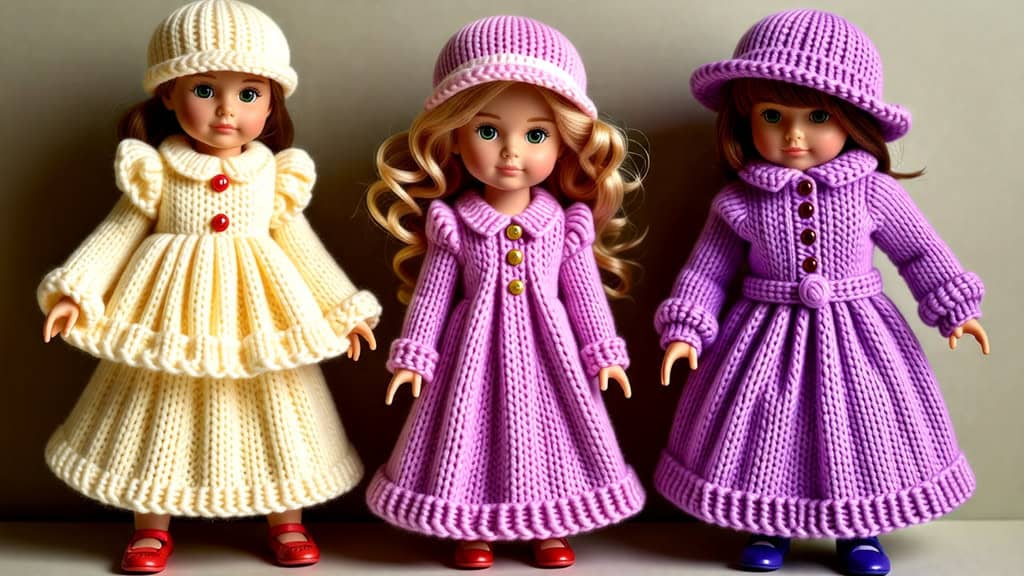 Knitting Patterns for Vintage Style Doll Clothes