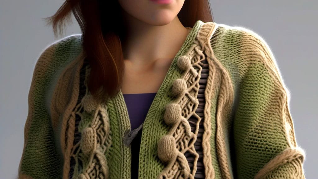 green knitting pullover