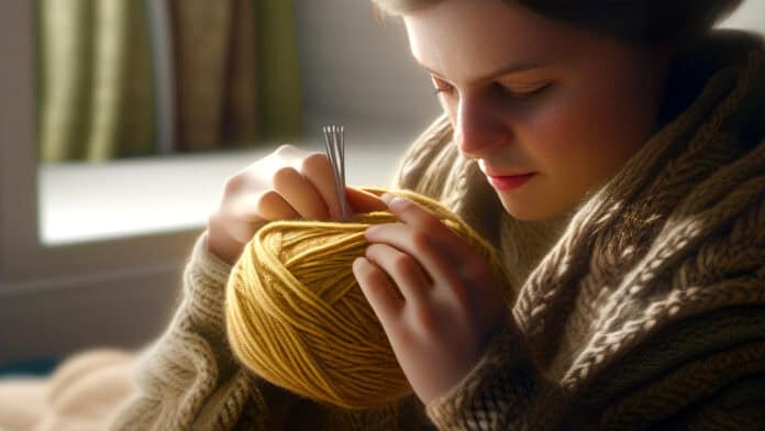 woman knitting