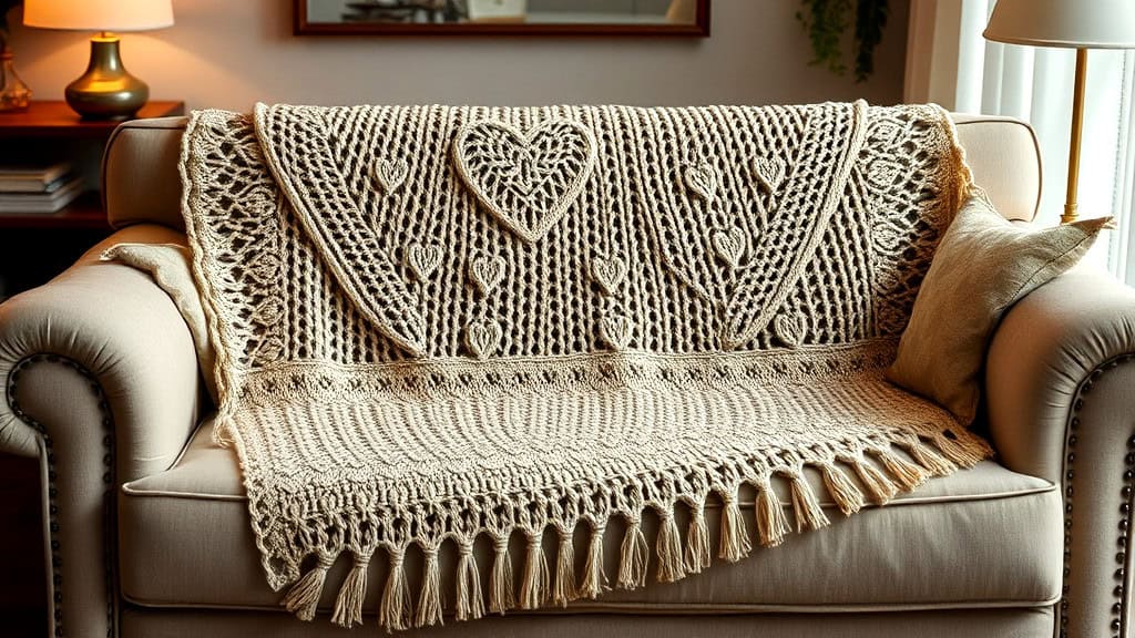 Warming Hearts Sofa Shawl Overview