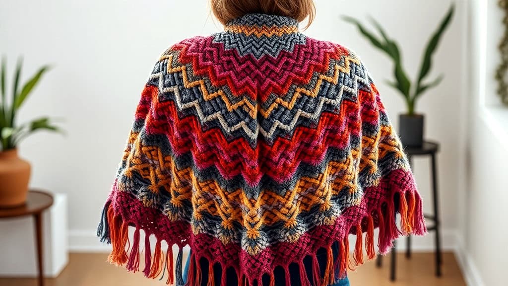 The Entrelac Poncho