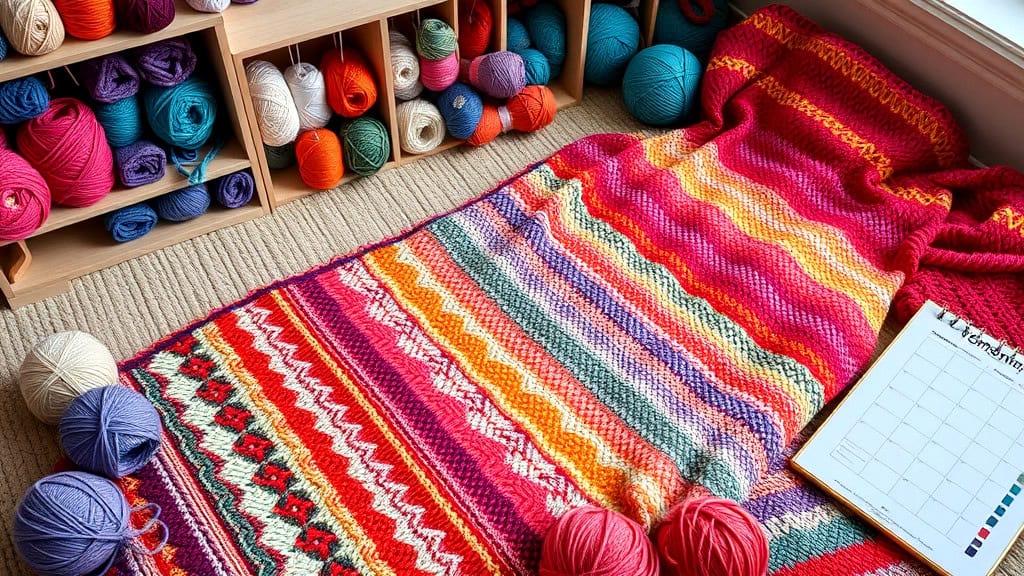 Creating Patterns In Knitting With Many Colors