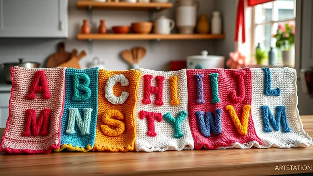 Alphabet Dishcloth Knitting Patterns