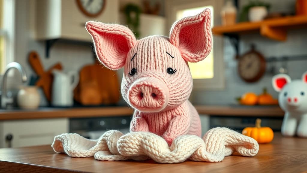 Knitting a Charming Pig Dishcloth