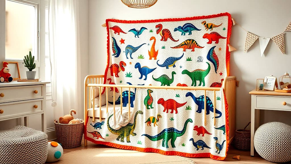 Dinosaur Baby Blanket Design