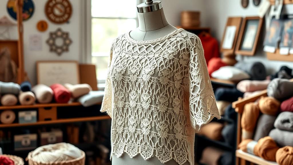 Lace Patterns in Tunic Knitting