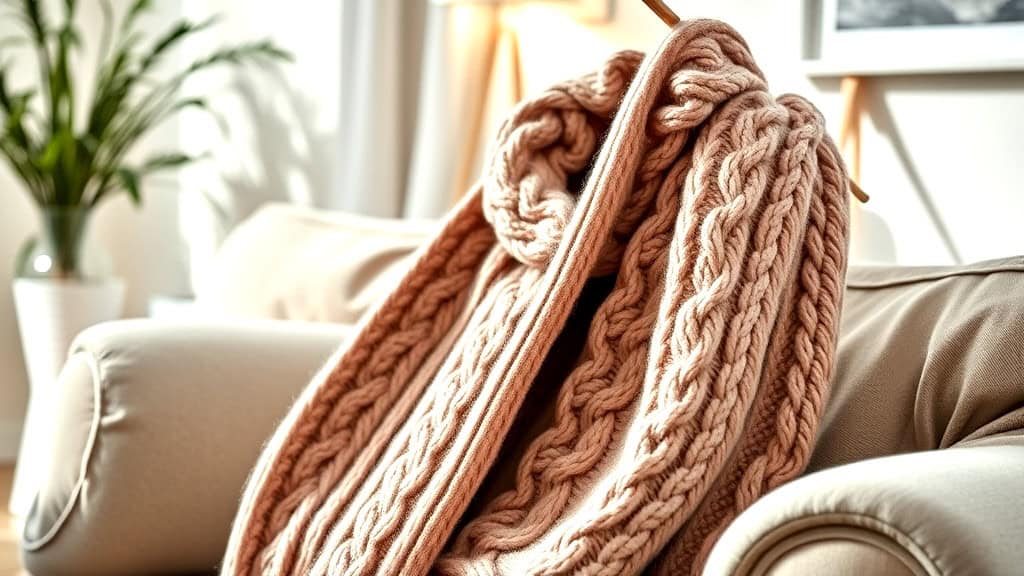 Cable Knit Reversible Scarf