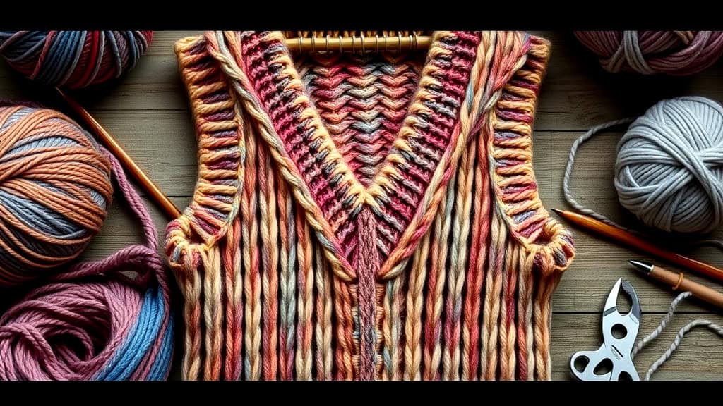 V-neck Vest Knitting Patterns Free